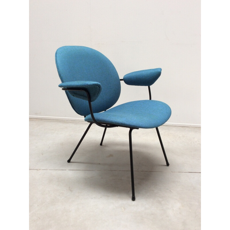 Pair of blue low armchairs by Willem Gispen - 1960s