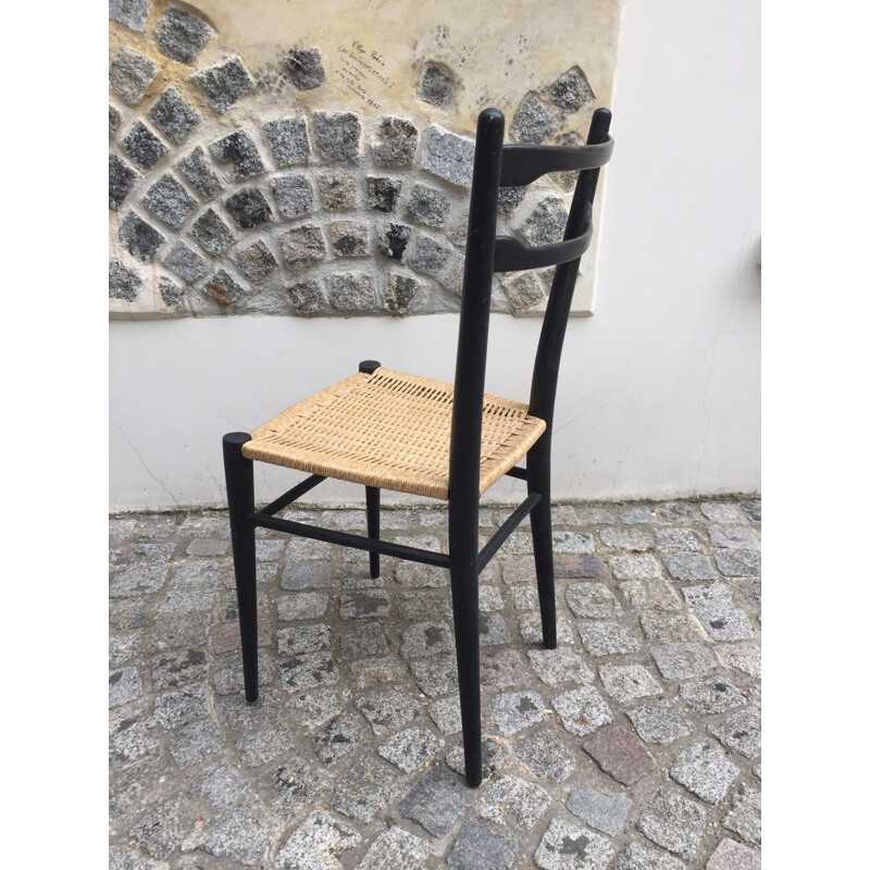 Set of 4 Italian wood chairs - 1960s