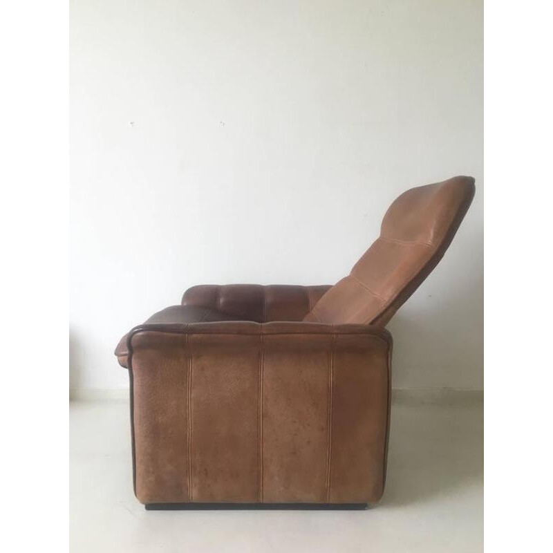 Adjustable leather lounge chair, Model DS-50 by De Sede - 1960s