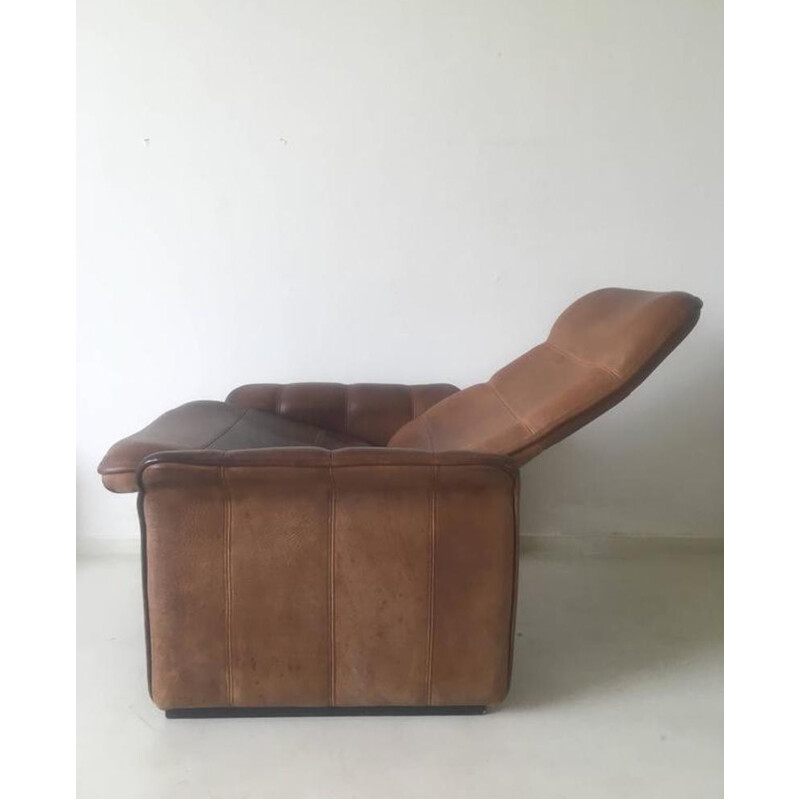 Adjustable leather lounge chair, Model DS-50 by De Sede - 1960s