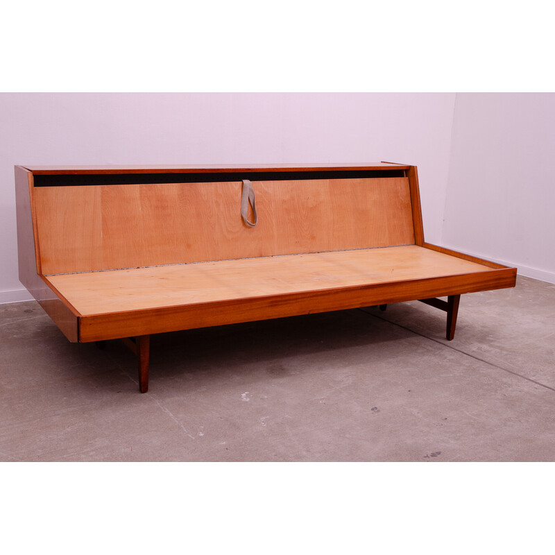 Vintage 3-seater walnut sofa for Nový Domov, Czechoslovakia 1970