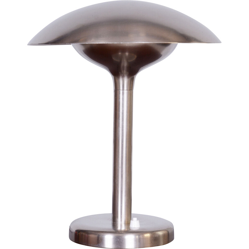 Lámpara de mesa vintage Bauhaus de acero niquelado de František Anýž, Checoslovaquia 1920