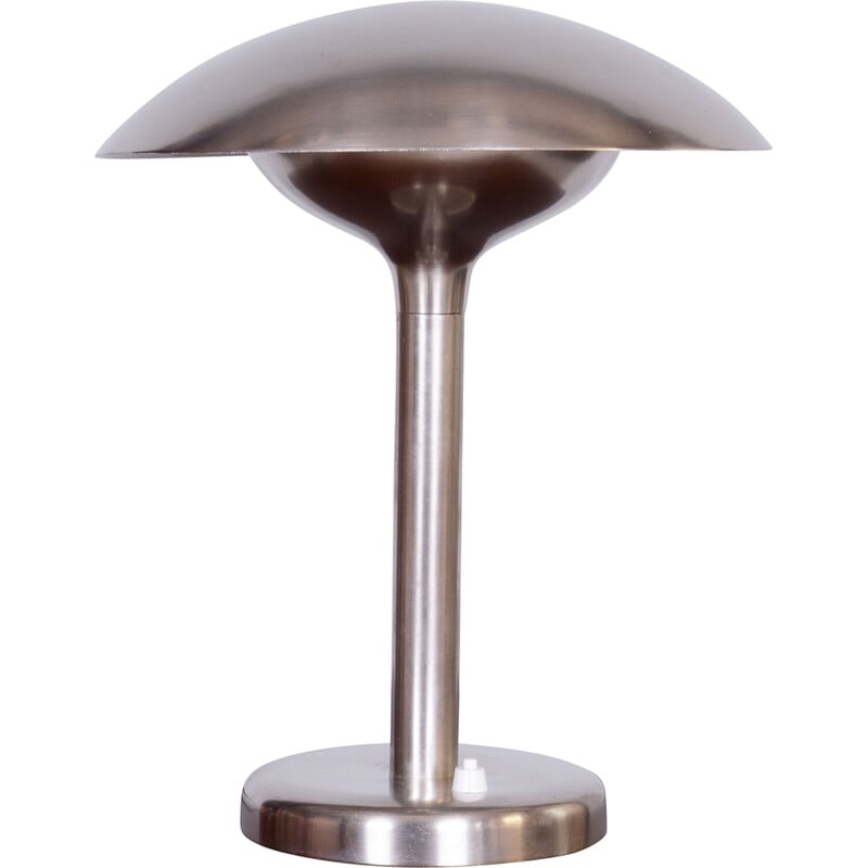 Lampe de table vintage Bauhaus en acier nickelé par František Anýž, Tchécoslovaquie 1920