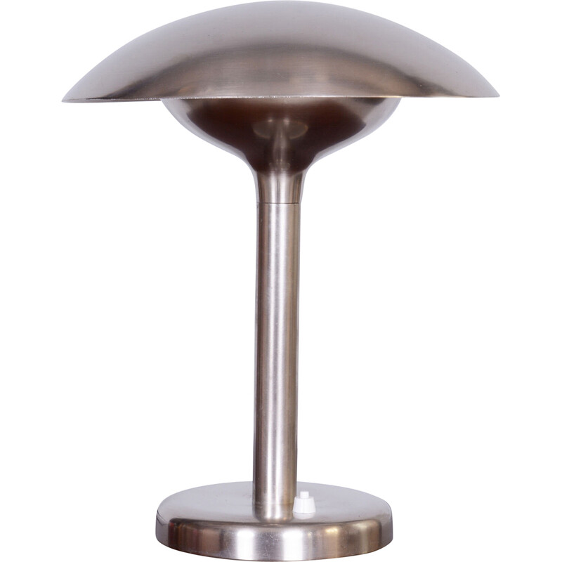 Vintage Bauhaus table lamp in nickel-plated steel by František Anýž, Czechoslovakia 1920