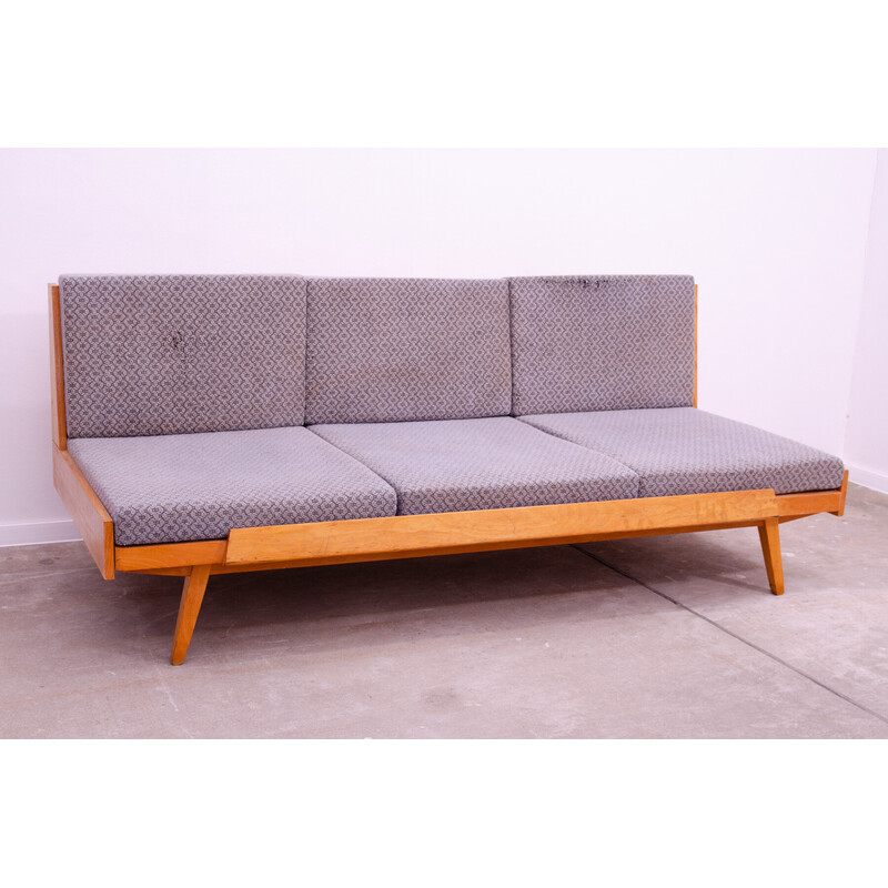 Vintage 3-seater sofa in beech wood by Drevotvar, Czechoslovakia 1970