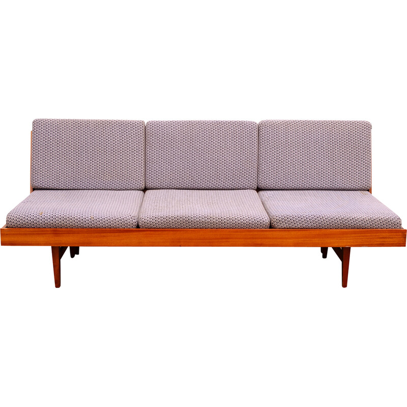 Vintage 3-seater walnut sofa for Nový Domov, Czechoslovakia 1970