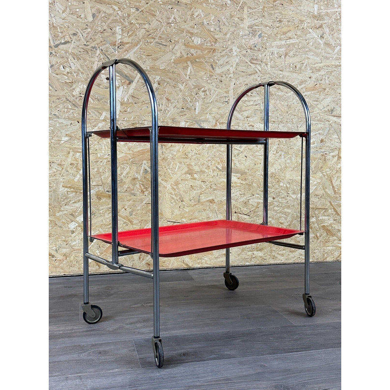 Vintage Space Age metal and plastic serving cart, 1970