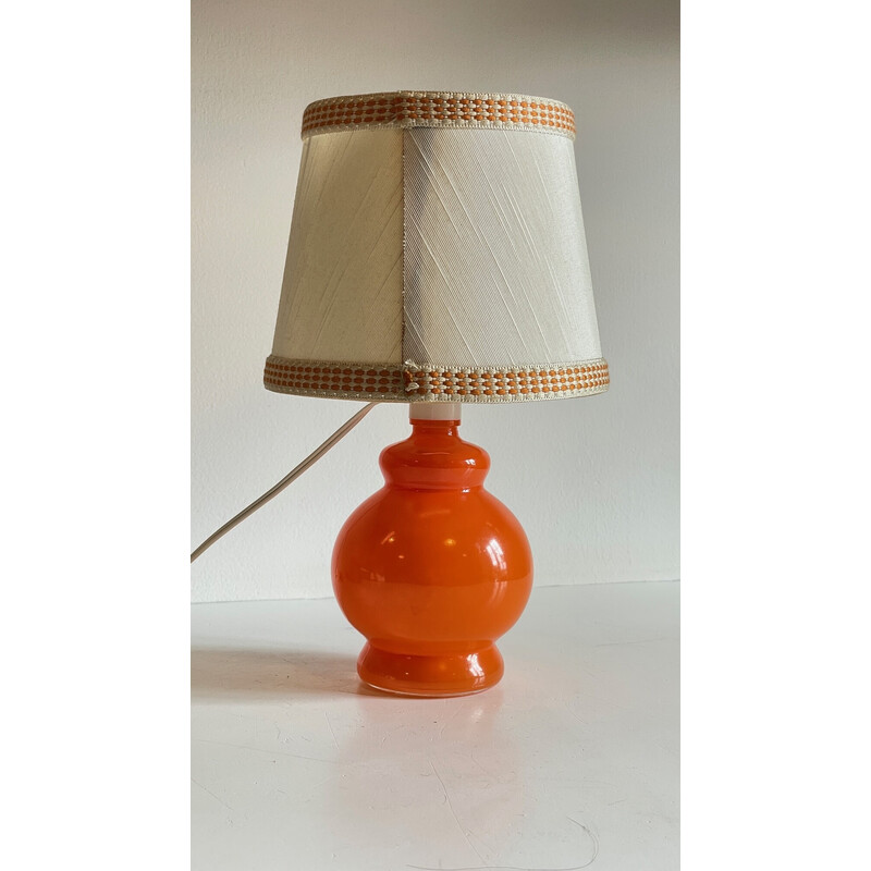 Paire de lampes vintage en verre orange, 1970