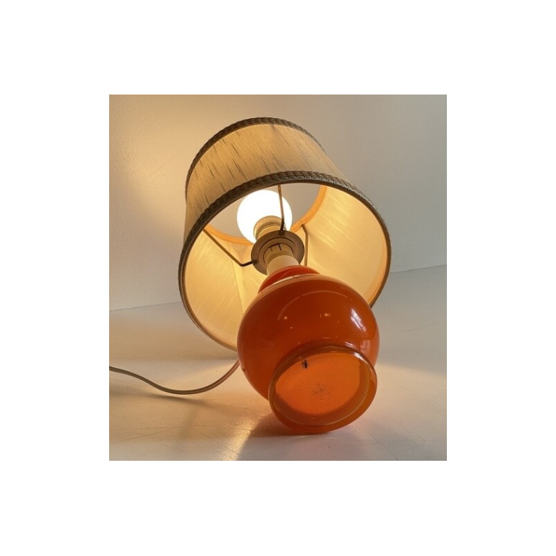 Paire de lampes vintage en verre orange, 1970