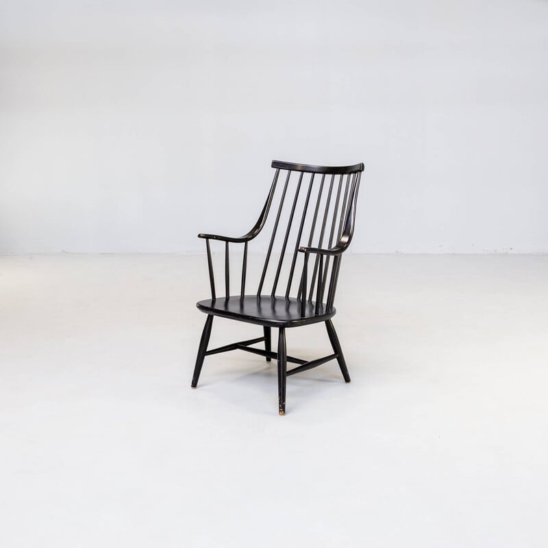 Vintage gebogen houten fauteuil van Lena Larsson Grandessa voor Nesto, 1960