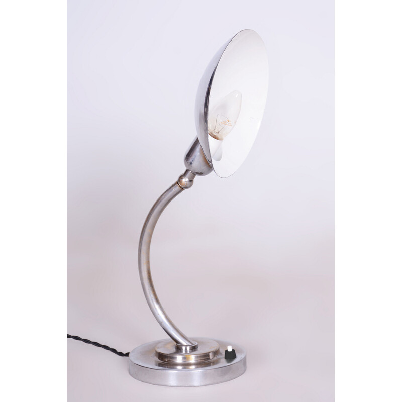 Vintage Bauhaus table lamp in chrome steel by Franta Anyz, Czechoslovakia 1920