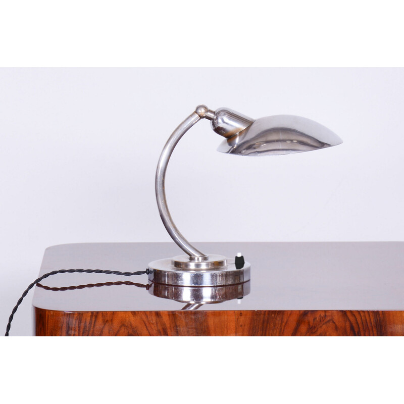 Lampe de table vintage Bauhaus en acier chromé par Franta Anyz, Tchécoslovaquie 1920