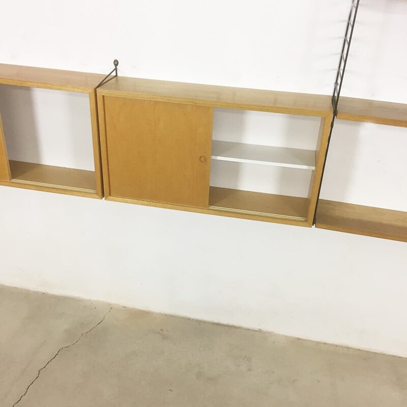 Swedish ash wall unit by Nisse Strinning for String - 1960s