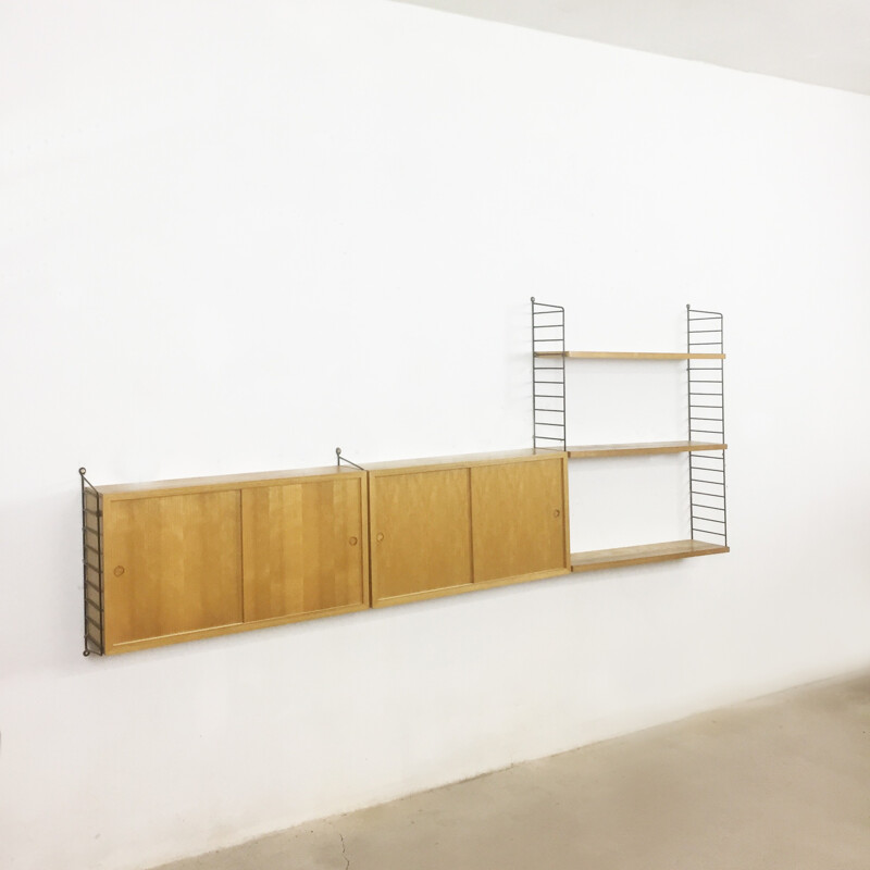 Swedish ash wall unit by Nisse Strinning for String - 1960s