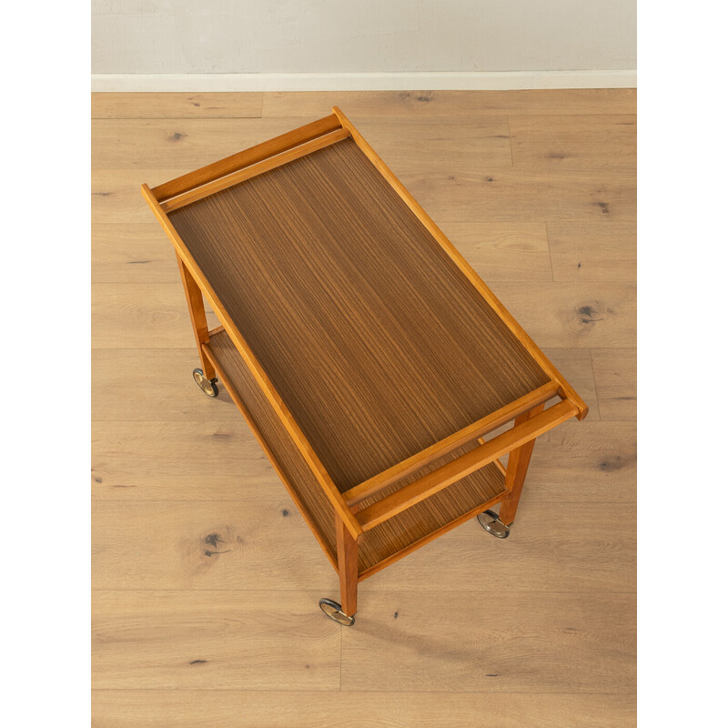 Vintage serving trolley in solid beech and formica, Germany 1960