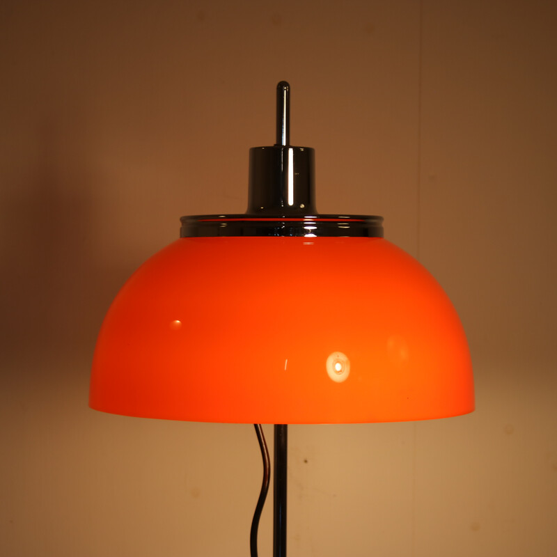 Vintage "Faro" tafellamp in chroom metaal door Harvey Guzzini voor Guzzini, Italië 1970