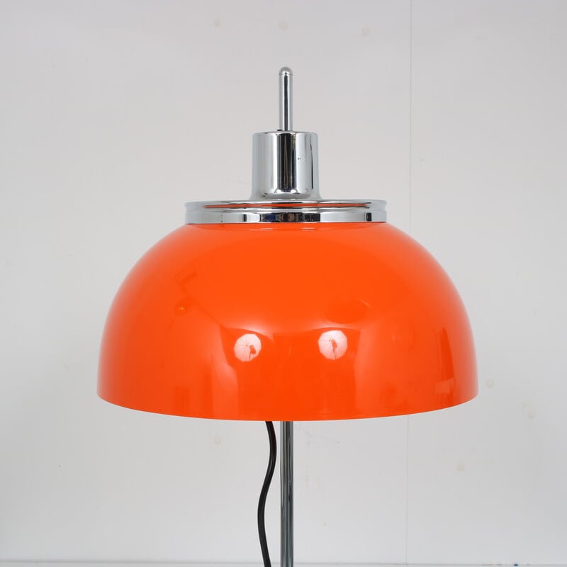 Vintage “Faro” table lamp in chrome metal by Harvey Guzzini for Guzzini, Italy 1970