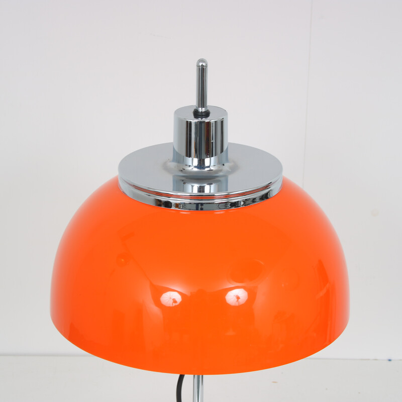 Vintage “Faro” table lamp in chrome metal by Harvey Guzzini for Guzzini, Italy 1970