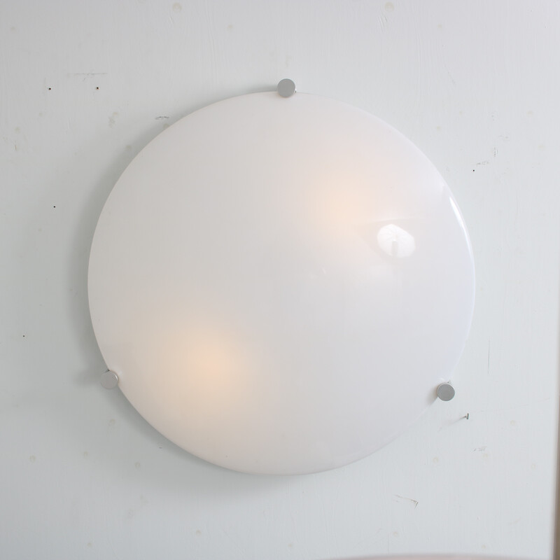 Vintage “2830i” ceiling light in white plexiglass by Elio Martinelli for Martinelli, Italy 1970