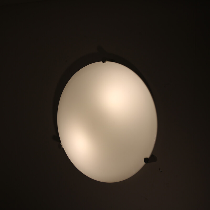 Lámpara de techo vintage "2830i" en plexiglás blanco de Elio Martinelli para Martinelli, Italia 1970