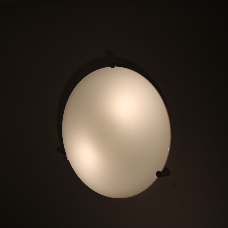 Vintage “2830i” ceiling light in white plexiglass by Elio Martinelli for Martinelli, Italy 1970