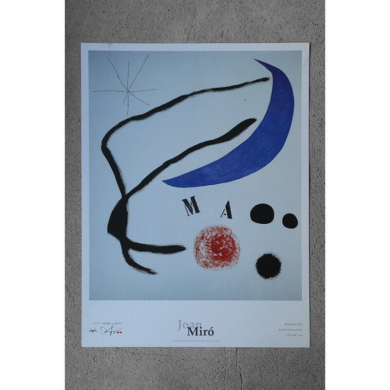 Vintage-Poster Gedicht von Joan Miró, Barcelona 1995