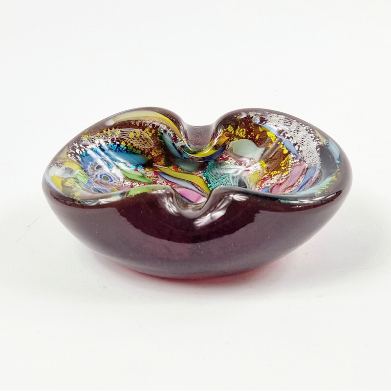 Vintage Tutti Frutti ashtray in Murano glass by Dino Martens for Aureliano Toso, Italy 1950