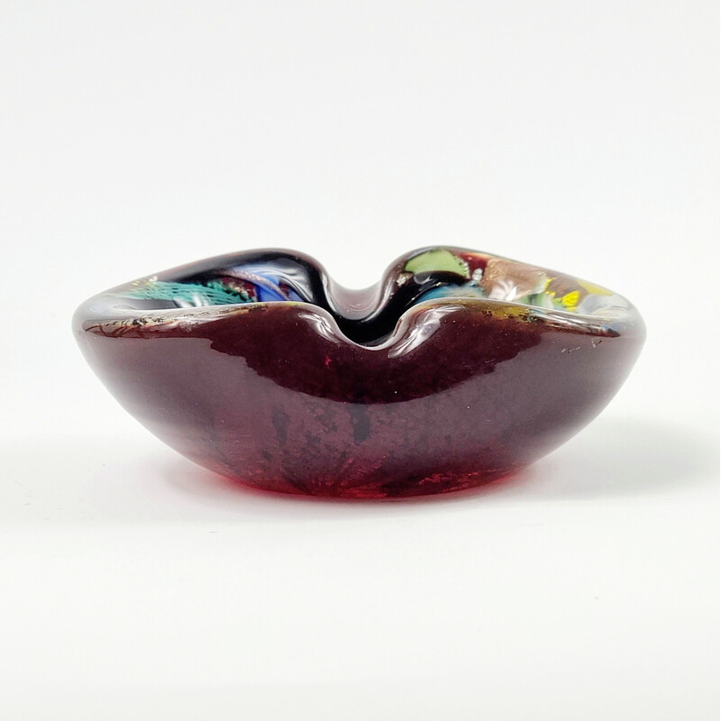 Vintage Tutti Frutti ashtray in Murano glass by Dino Martens for Aureliano Toso, Italy 1950