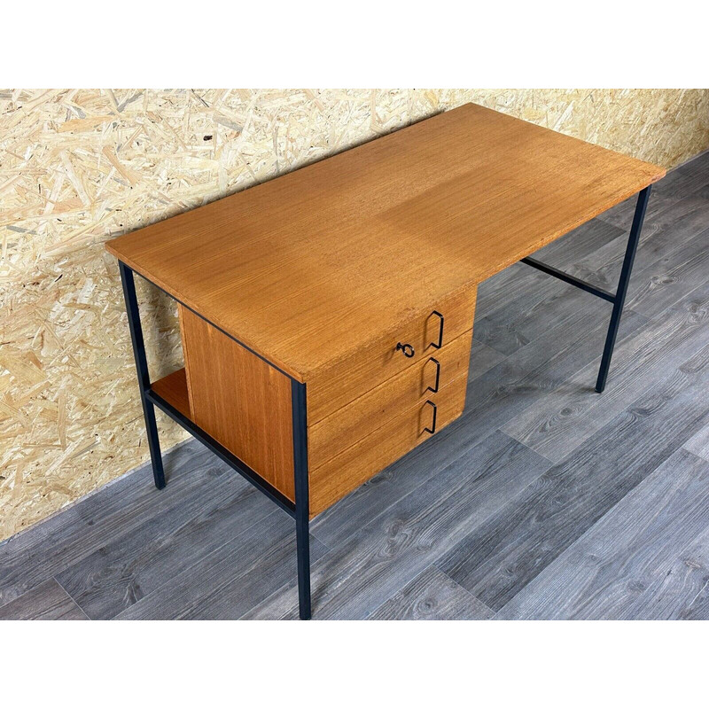 Bureau vintage en teck et métal par Günter Renkel pour Rego Mobile, Allemagne 1970