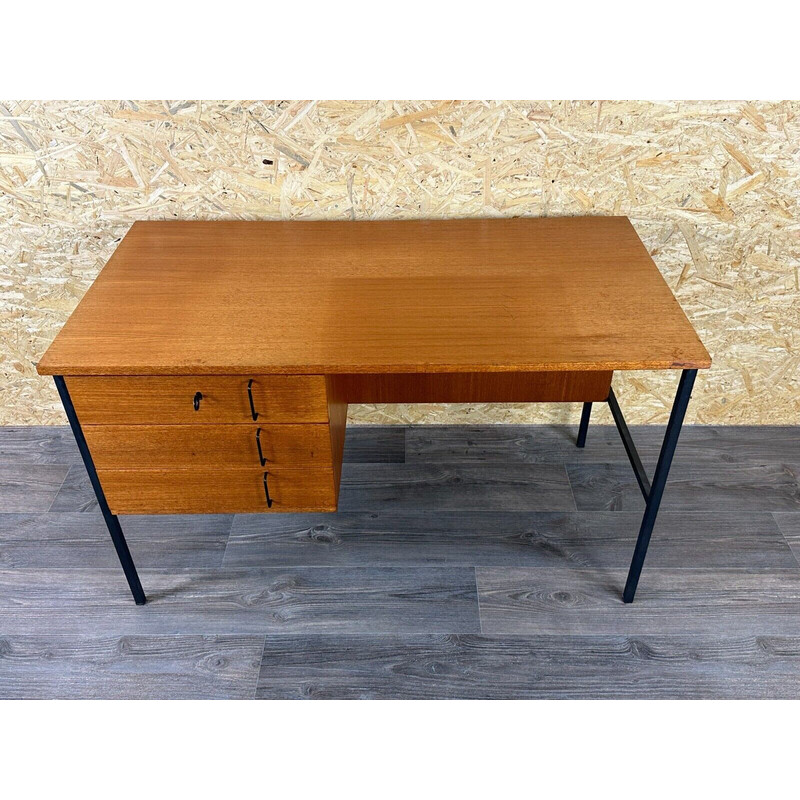 Vintage Schreibtisch aus Teakholz und Metall von Günter Renkel für Rego Mobile, Deutschland 1970