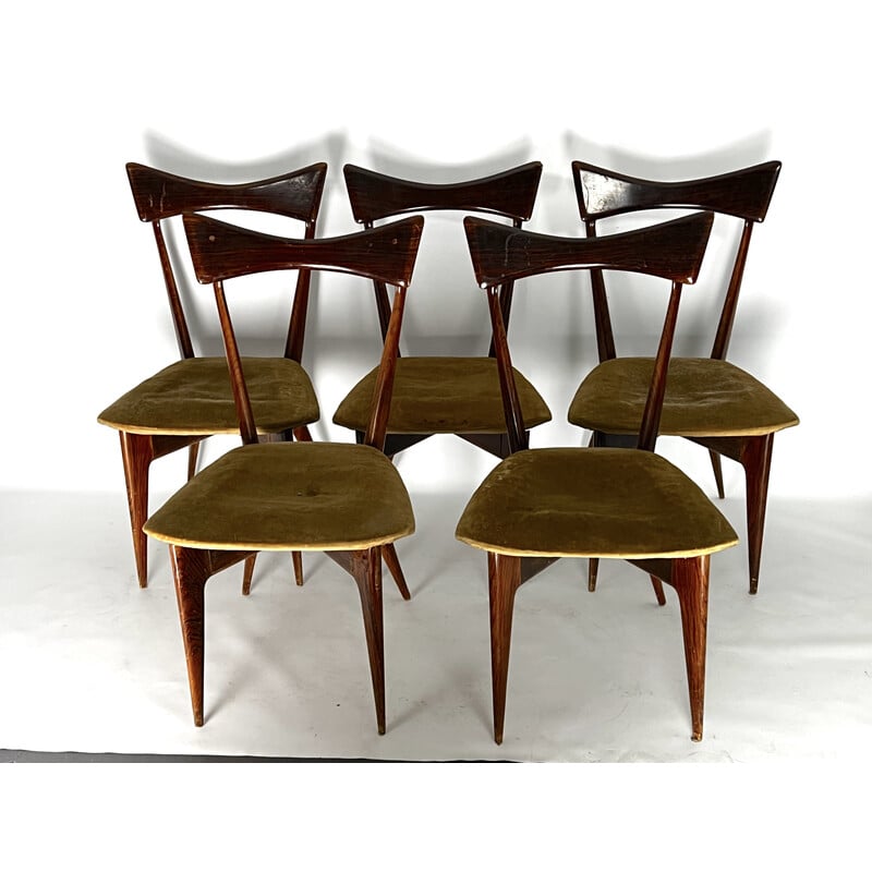 Lot de 5 chaises vintage Batterfly par Ico Parisi pour Ariberto Colombo, Italie 1950
