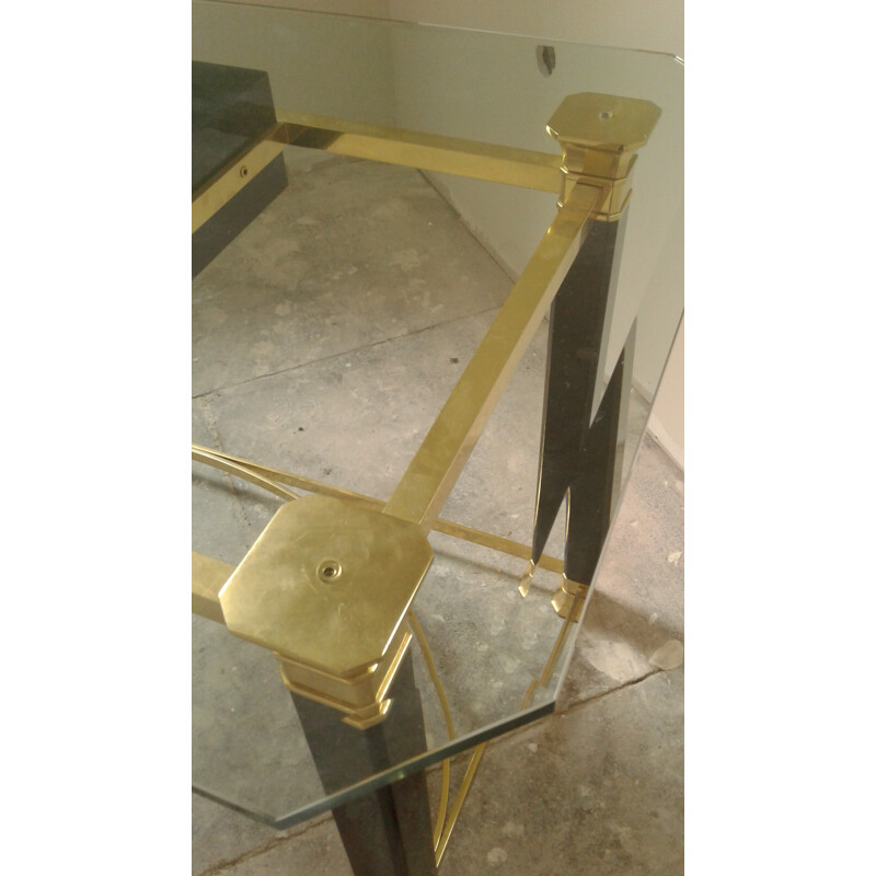 Italian desk in golden and black brass - 1980s