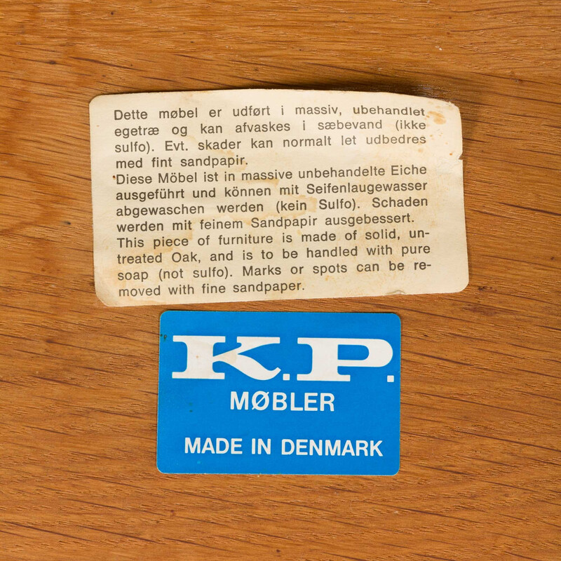 Vintage square solid oak coffee table by Kurt Ostervig for KP Mobler, Denmark 1970