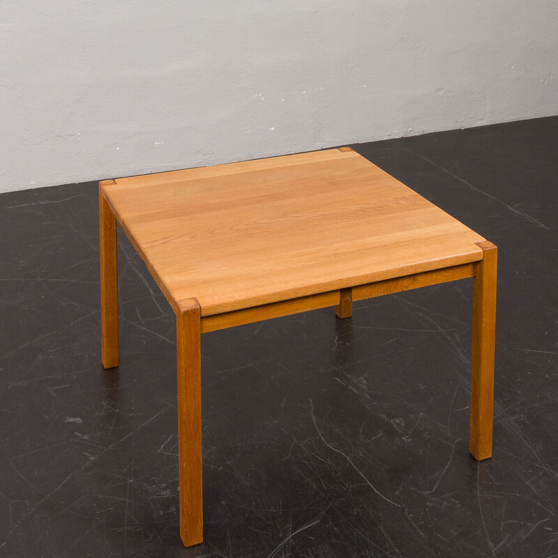 Vintage square solid oak coffee table by Kurt Ostervig for KP Mobler, Denmark 1970