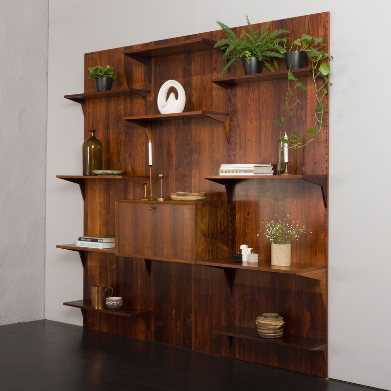 Vintage 3-bay rosewood bookcase by Poul Cadovius, Denmark 1960