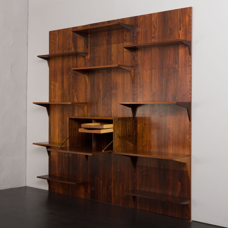 Vintage 3-bay rosewood bookcase by Poul Cadovius, Denmark 1960