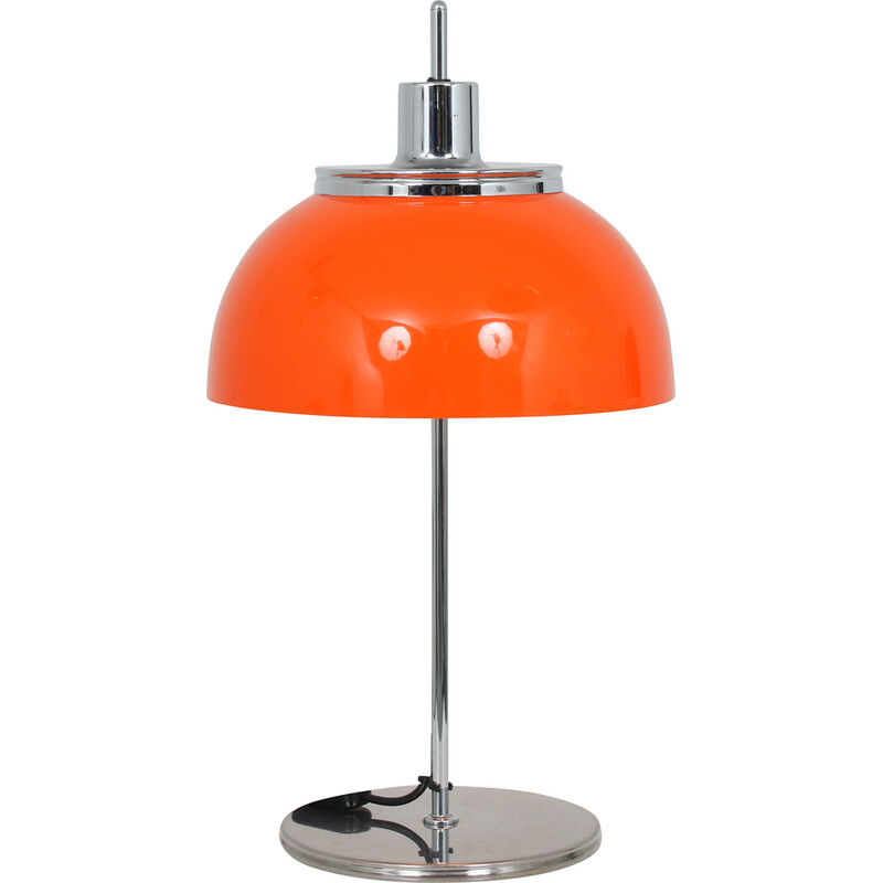 Lampe de table vintage "Faro" en métal chromé par Harvey Guzzini pour Guzzini, Italie 1970