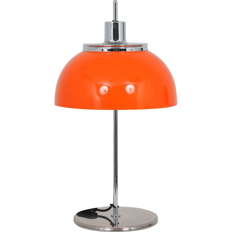 Vintage “Faro” table lamp in chrome metal by Harvey Guzzini for Guzzini, Italy 1970