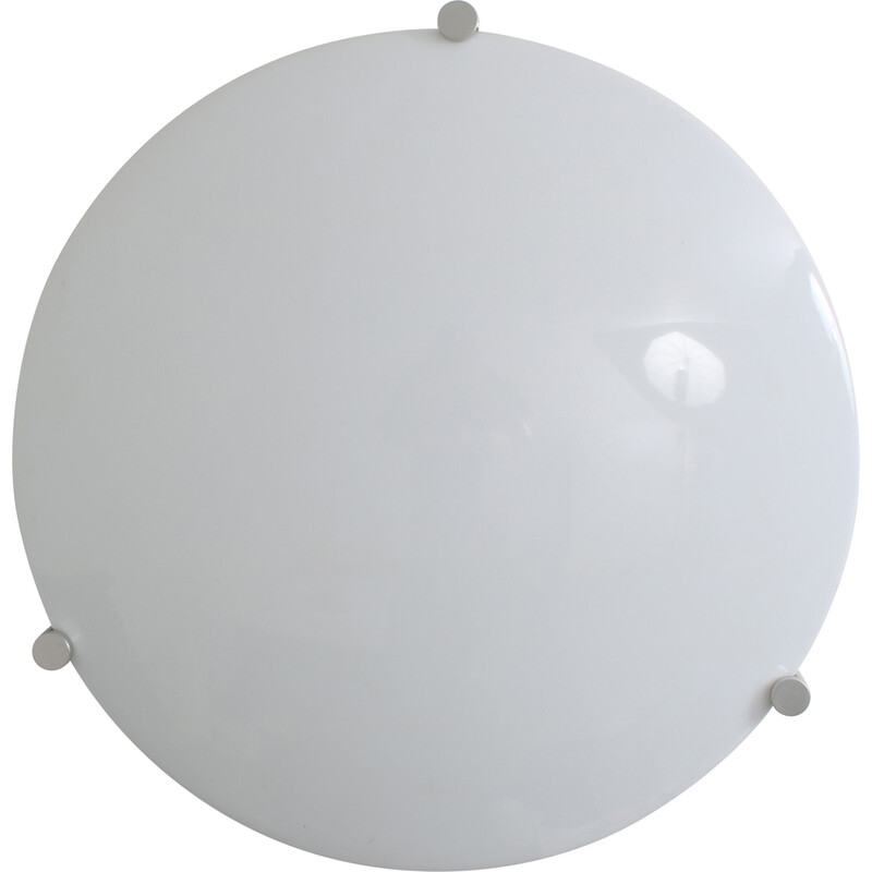 Vintage “2830i” ceiling light in white plexiglass by Elio Martinelli for Martinelli, Italy 1970