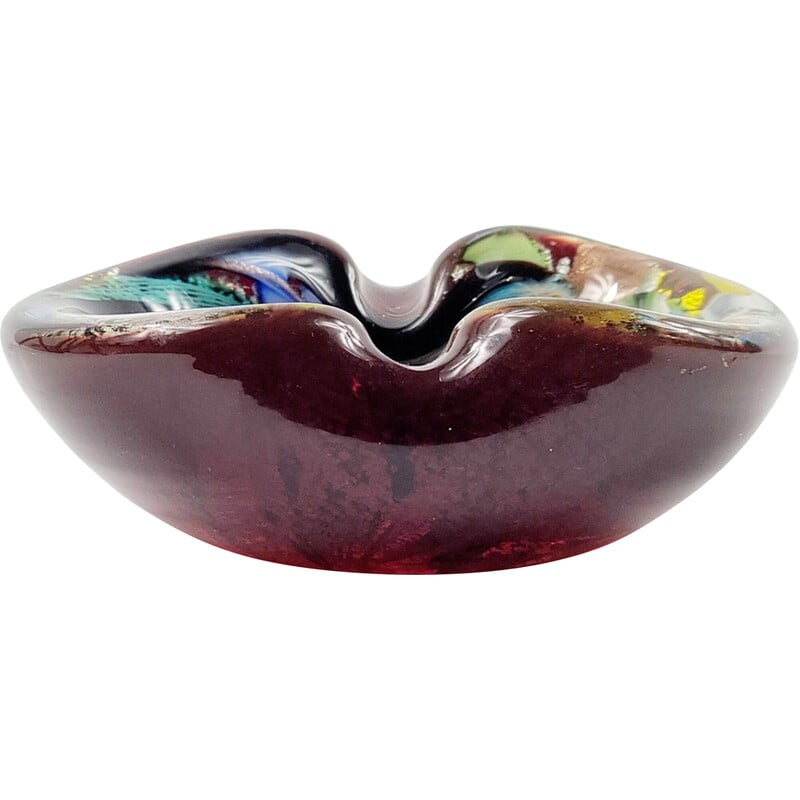 Vintage Tutti Frutti ashtray in Murano glass by Dino Martens for Aureliano Toso, Italy 1950