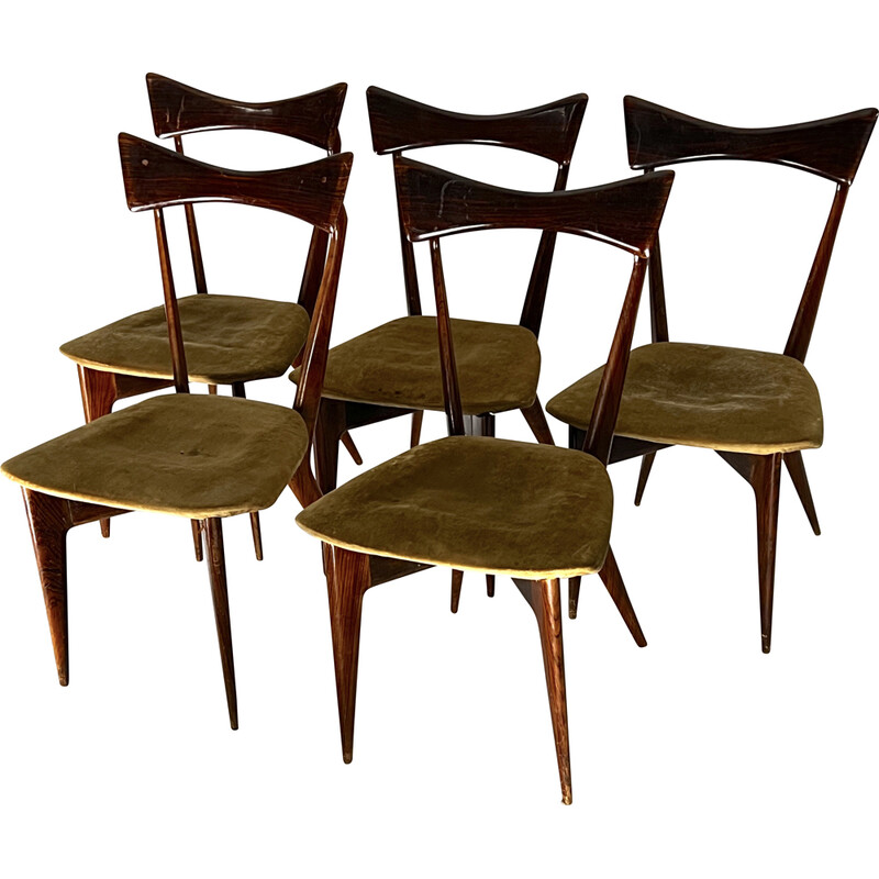 Lot de 5 chaises vintage Batterfly par Ico Parisi pour Ariberto Colombo, Italie 1950