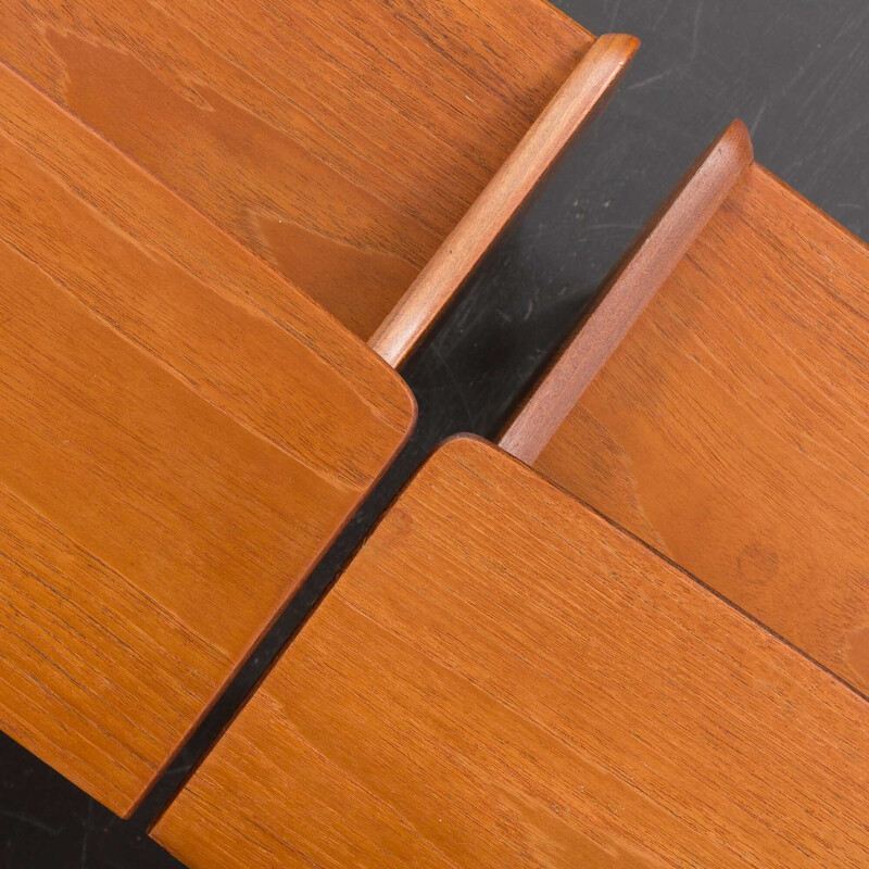 Pair of vintage teak and brass bedside tables, 1960