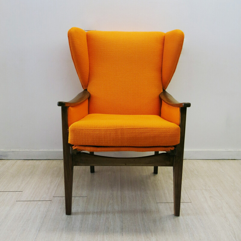 Fauteuil vintage orange édition Parker Knoll - 1960