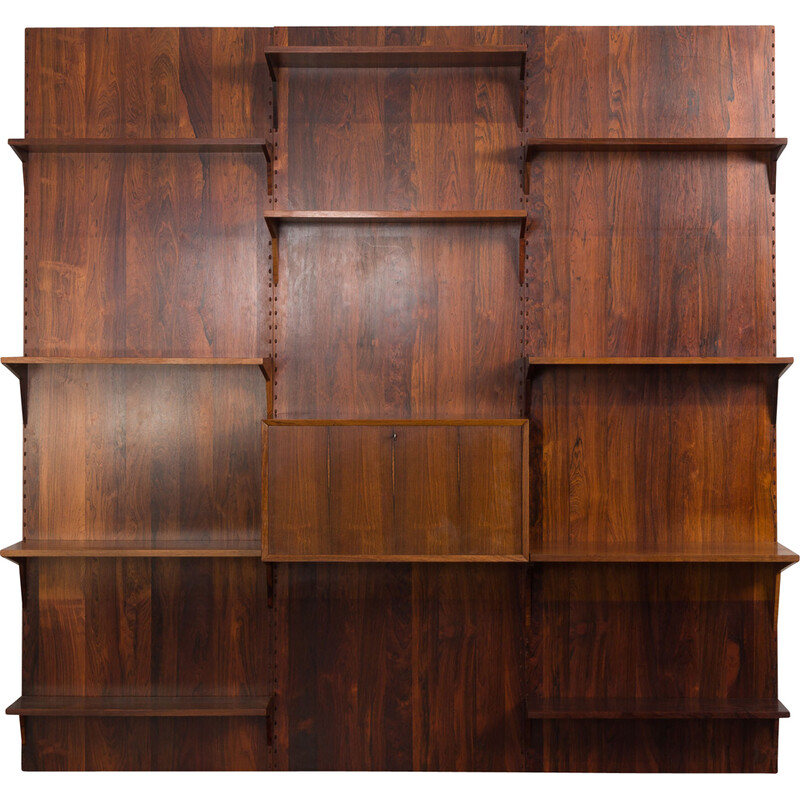 Vintage 3-bay rosewood bookcase by Poul Cadovius, Denmark 1960