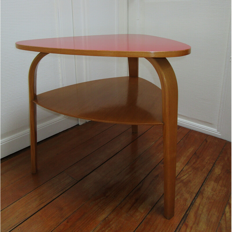 Bow Wood tripod coffee table by Steiner - 1950s