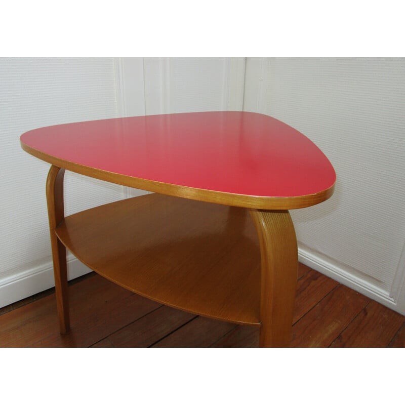 Table basse tripode Bow Wood de Steiner - 1950