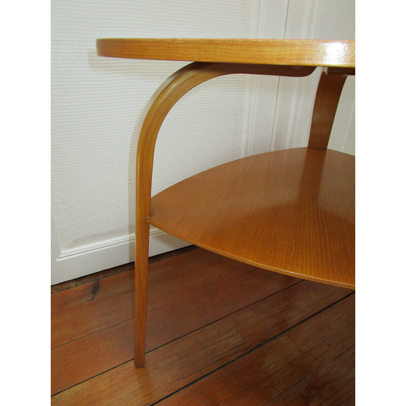 Table basse tripode Bow Wood de Steiner - 1950