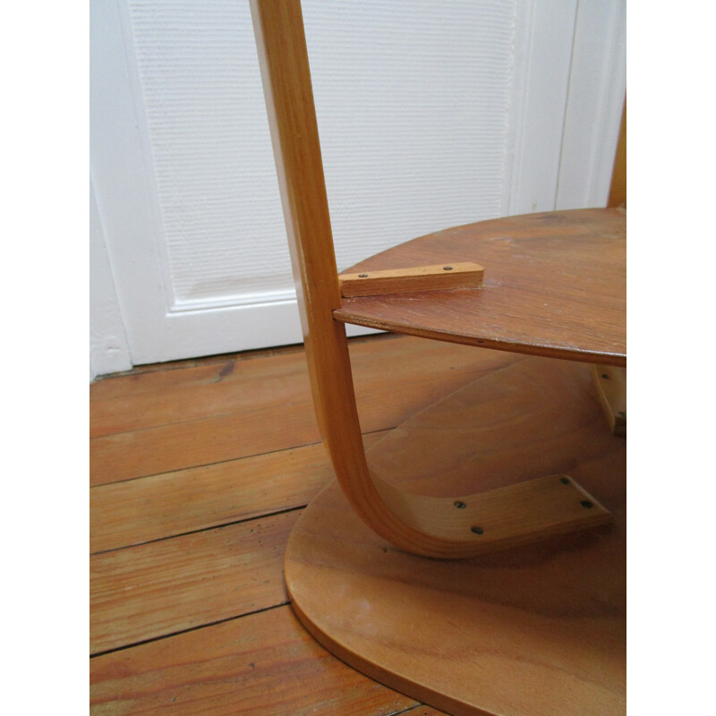 Bow Wood tripod coffee table by Steiner - 1950s