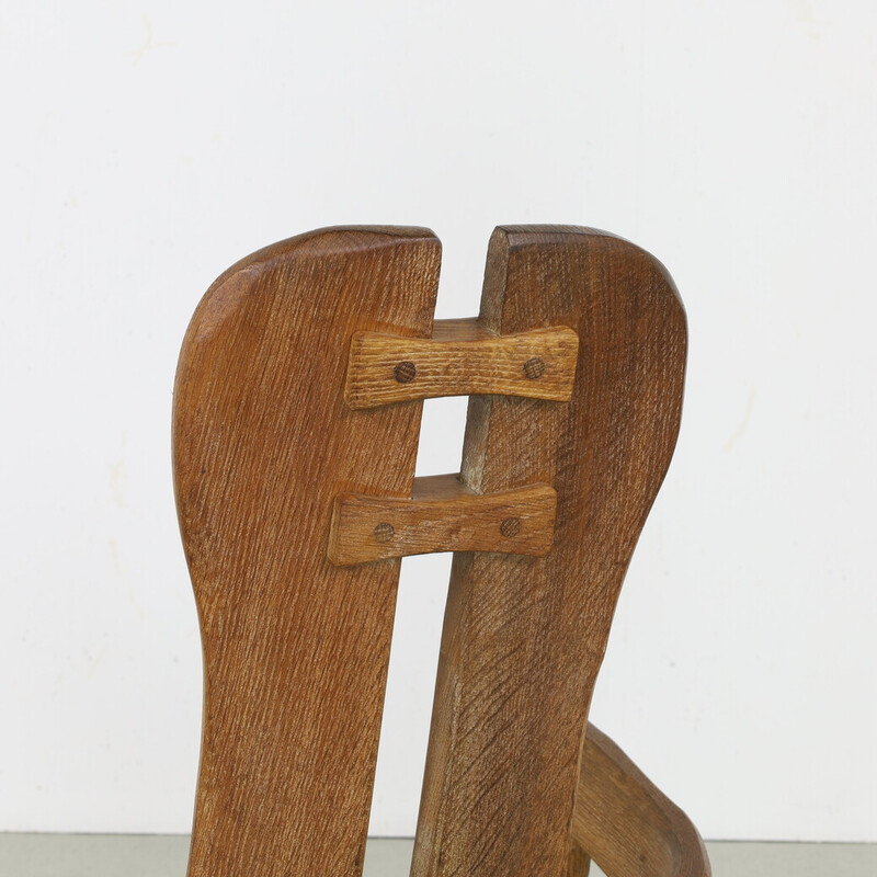 Vintage rocking chair in solid oak by De Puydt, 1970