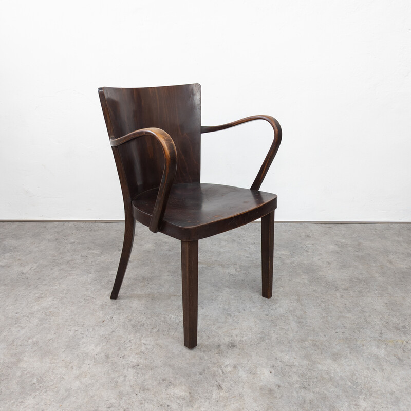 Vintage B47 armchair in beech wood and plywood for Thonet, 1930